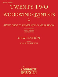 22 WOODWIND QUINTETS New Edition Full Score cover